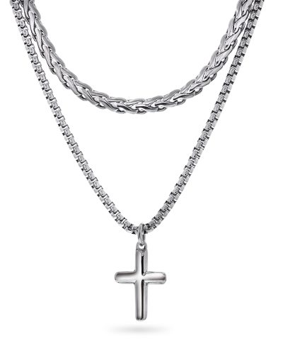 Double chain smykke i stål, kors