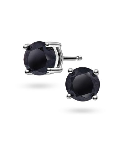 Dylan øredobber i sølv, sort sten