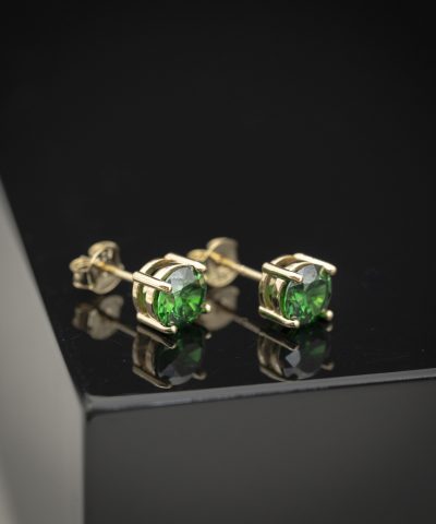 Alternative view of Dylan øredobber i sølv, grønn sten