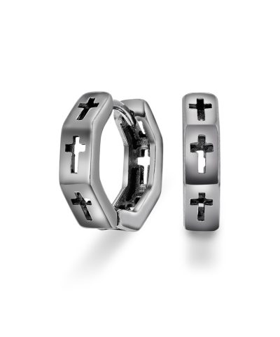 Cross øreringer i stål