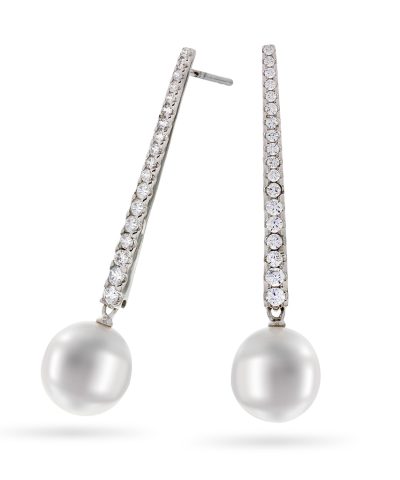 Øredobber i sølv med ferskvannsperle