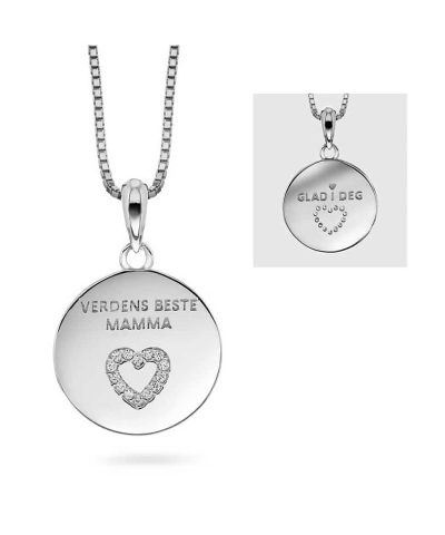 Smykke i sølv med zirkonia plate