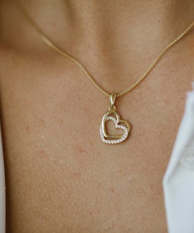 Alternative view of Smykke i sølv med zirkonia hjerte