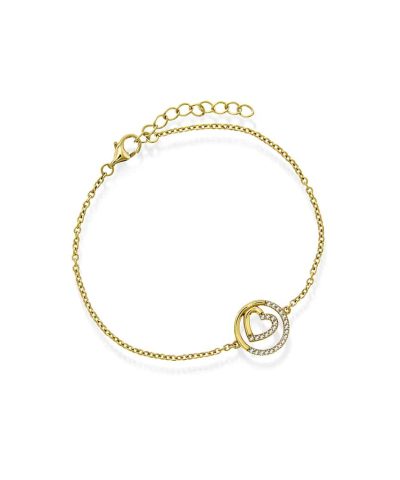 Pan Jewelry - Armbånd i sølv med zirkonia hjerte