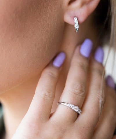 Alternative view of Ring i sølv med zirkonia