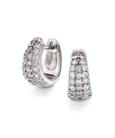 Øreringer i sølv med zirkonia