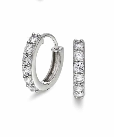 Øreringer i sølv med zirkonia