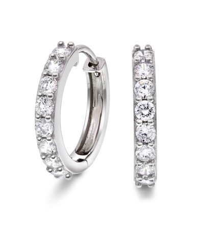 Øreringer i sølv med zirkonia