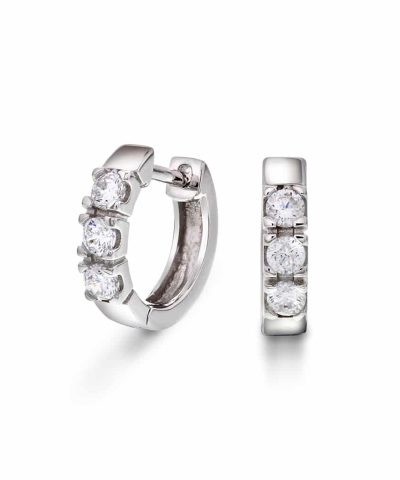 Øreringer i sølv med zirkonia