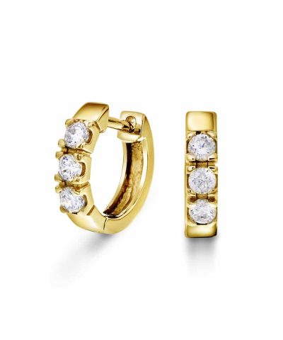 Øreringer i sølv med zirkonia