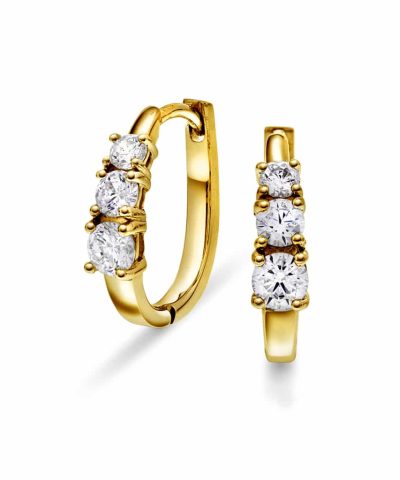 Øreringer i sølv med zirkonia