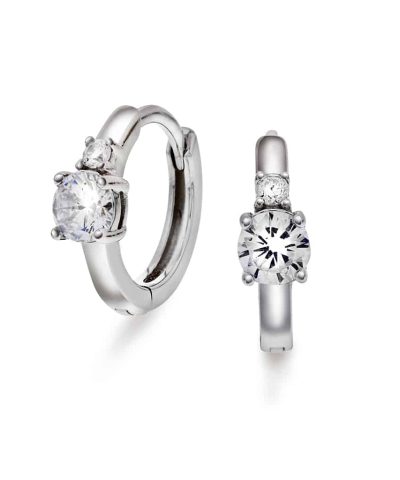 Øreringer i sølv med zirkonia