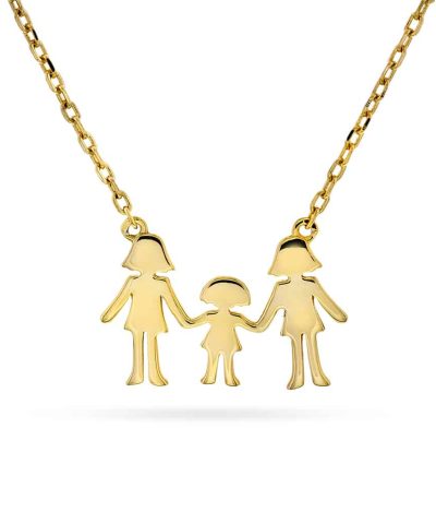 Smykke i sølv med mor og jente