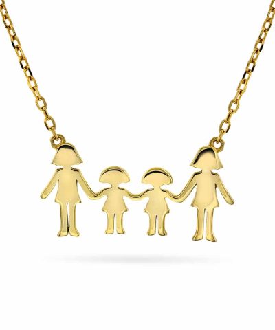 Smykke i sølv med mor og 2 jenter