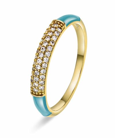 Ring i sølv med turkis zirkonia