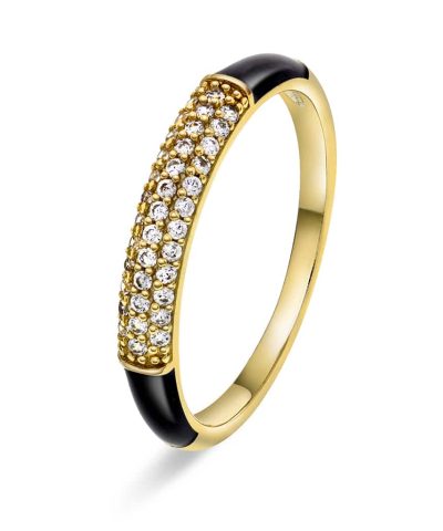 Ring i sølv med sort zirkonia