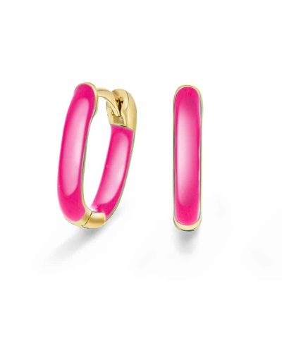 Øreringer i sølv rosa