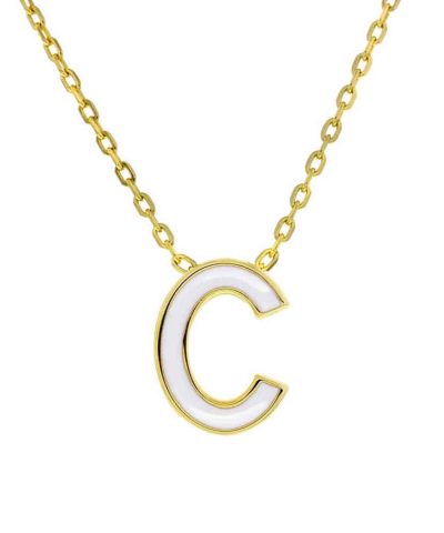 Smykke i sølv bokstav C