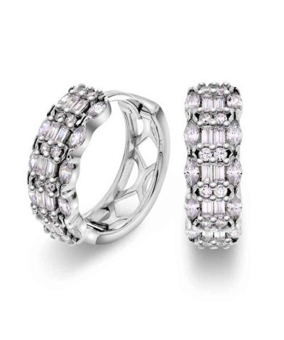 Øreringer i sølv med zirkonia