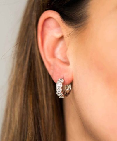 Alternative view of Øreringer i sølv med zirkonia