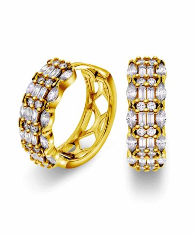 Øreringer i sølv med zirkonia