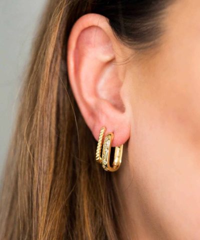 Alternative view of Øreringer i sølv med zirkonia