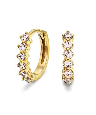 Øreringer i sølv med hvit zirkonia