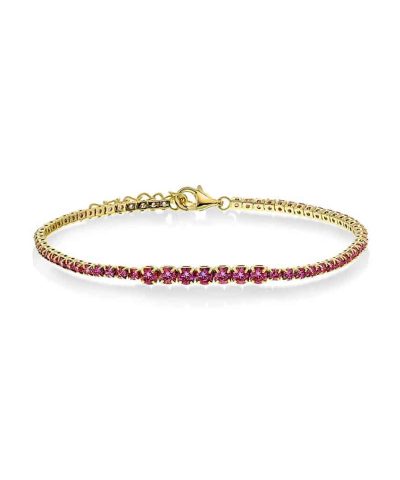 Armbånd i sølv med rosa zirkonia