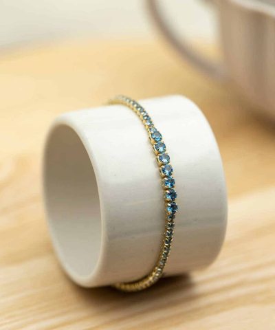 Alternative view of Armbånd i sølv med lysblå zirkonia