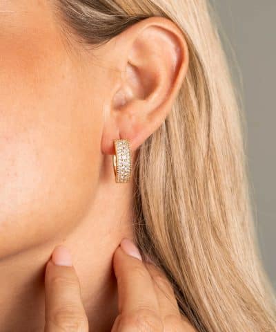 Alternative view of Øreringer i sølv med zirkonia