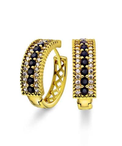 Øreringer i sølv med zirkonia