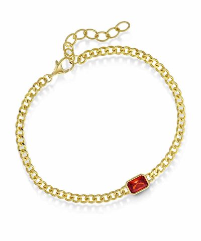 Armbånd i sølv med orange zirkonia