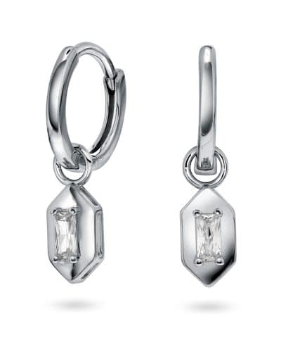 Øreringer i sølv med zirkonia