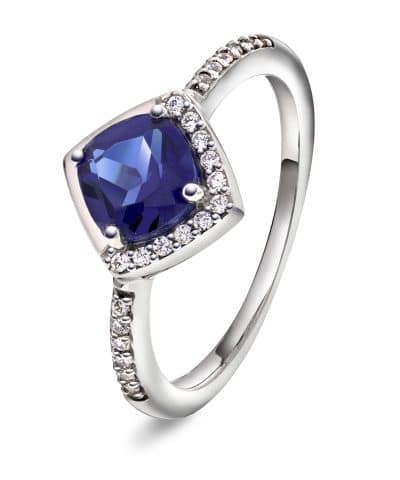 Ring i sølv med blå zirkonia