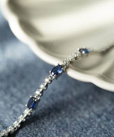 Alternative view of Armbånd i sølv med blå  zirkonia
