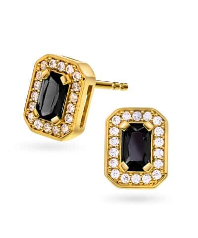 Øredobber i sølv med sort zirkonia