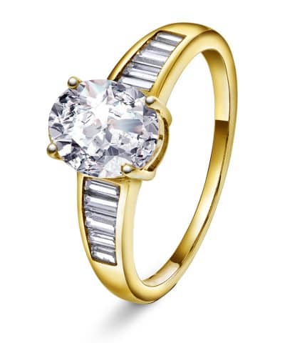 Ring i sølv med zirkonia