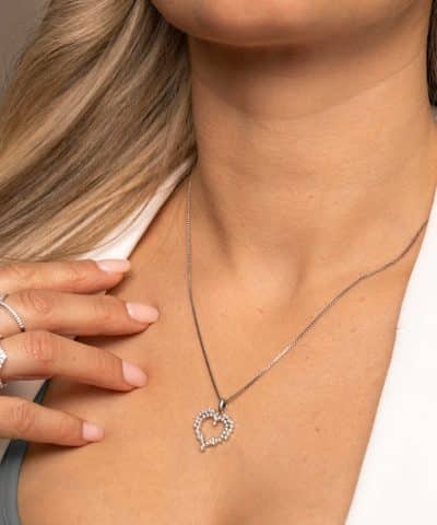 Alternative view of Smykke i sølv med zirkonia hjerte