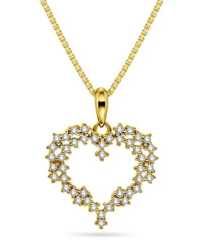 Smykke i sølv med zirkonia hjerte