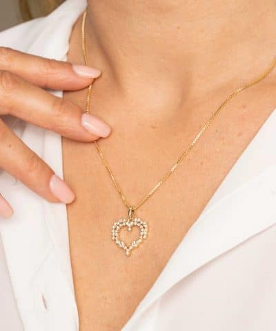 Alternative view of Smykke i sølv med zirkonia hjerte