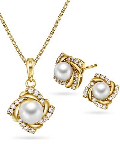 Smykkesett  i sølv med zirkonia