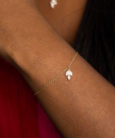 Alternative view of Armbånd i sølv med zirkonia blad