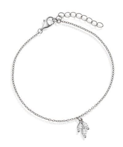 Armbånd i sølv med zirkonia blad