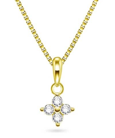 Smykke i sølv med zirkonia blomst