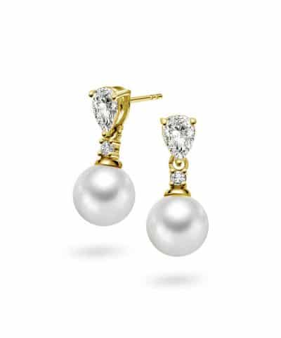 Øredobber i sølv med perle og zirkonia