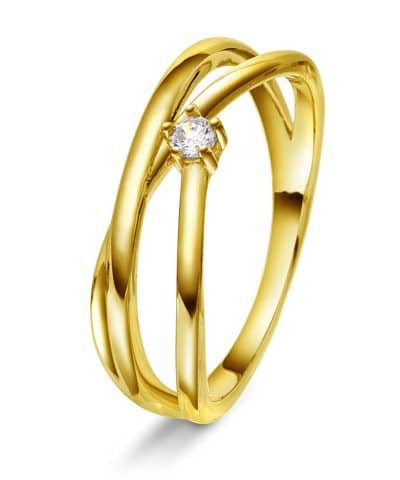 Ring i sølv med zirkonia