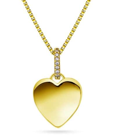 Smykke i sølv med zirkonia hjerte