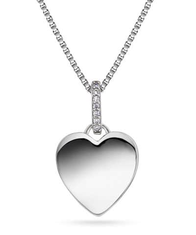 Smykke i sølv med zirkonia hjerte