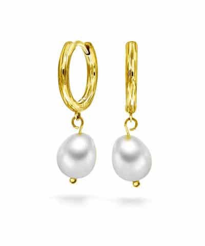 Øreringer i sølv med perle