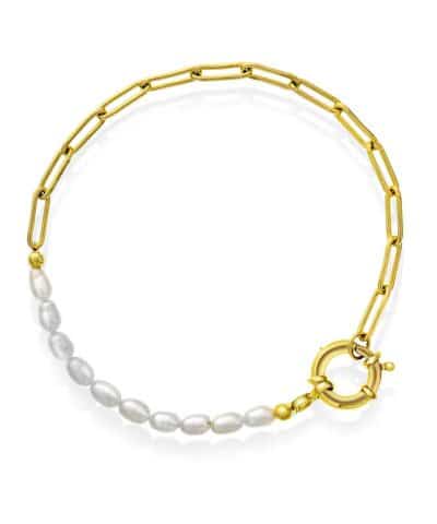 Armbånd i sølv med perler